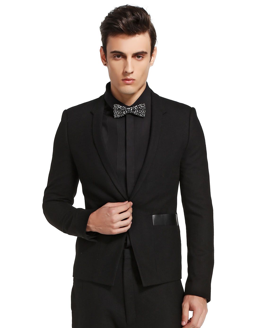 男款黑色帅气时尚长袖西服