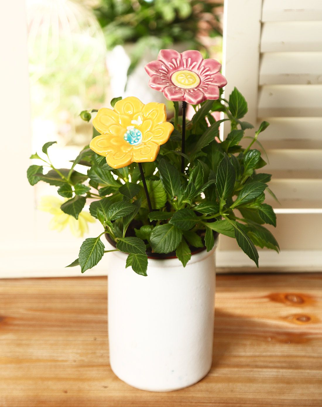 艺术让家焕新 evergreen美式设计时尚秀花朵造型陶瓷园艺花插两件套cg