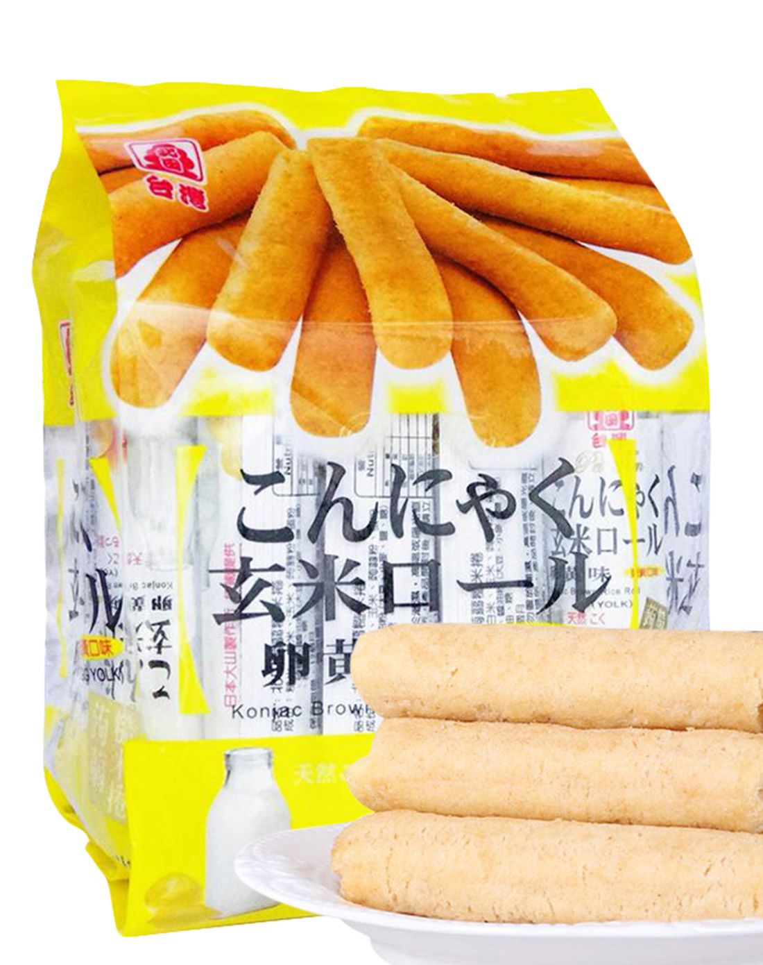 (五份起售)北田蒟蒻糙米卷(蛋黄) 1袋*160g