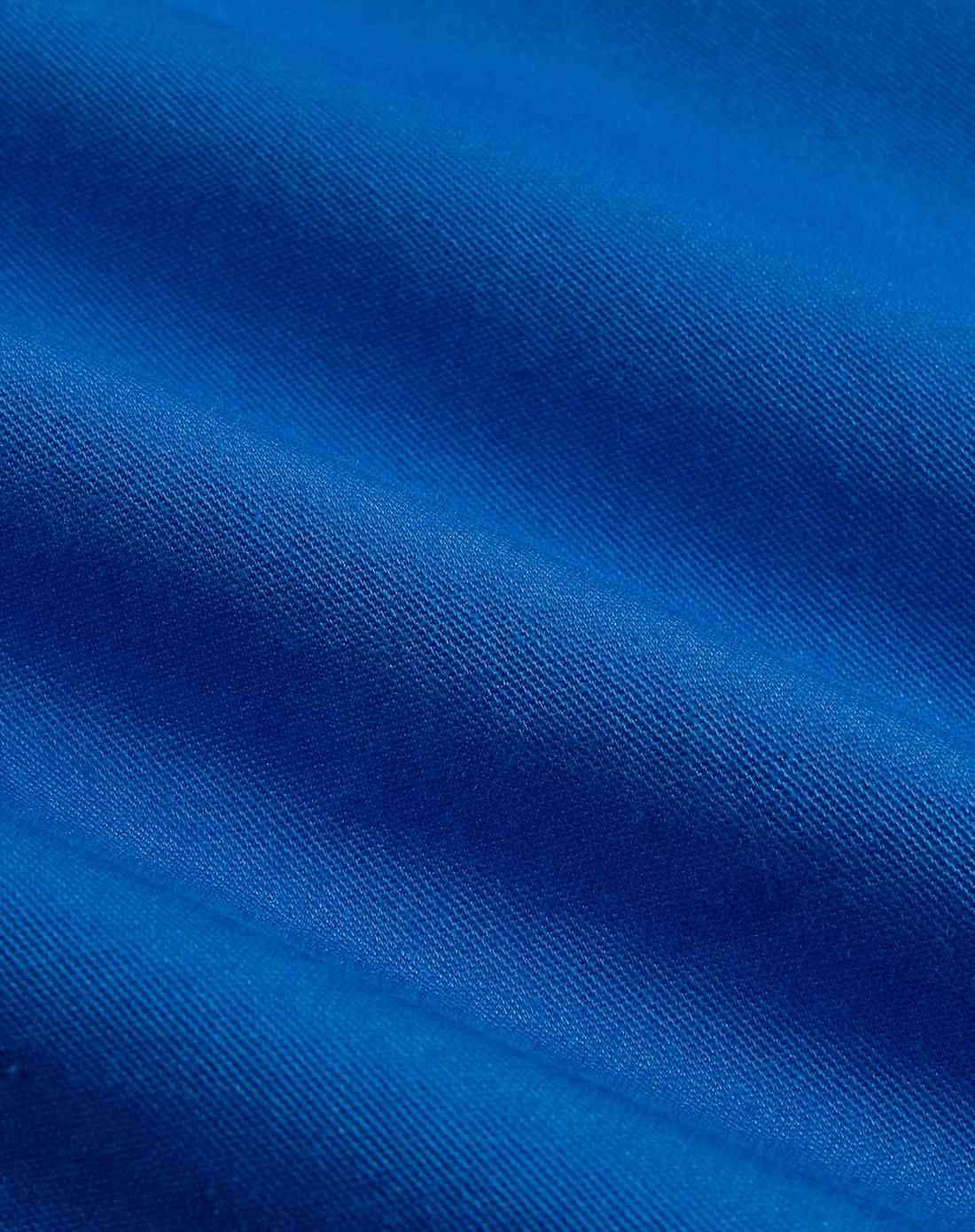 鲜蓝 百搭素色纯棉松紧腰休闲短裤