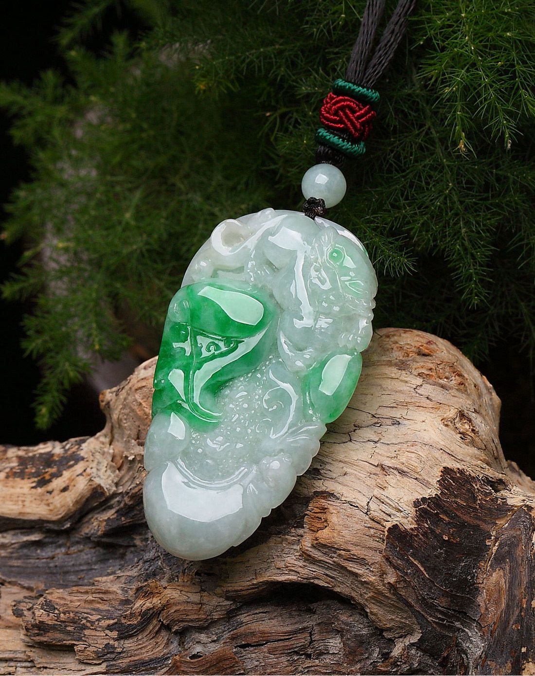 天然a货冰糯种飘阳绿翡翠福禄寿吊坠