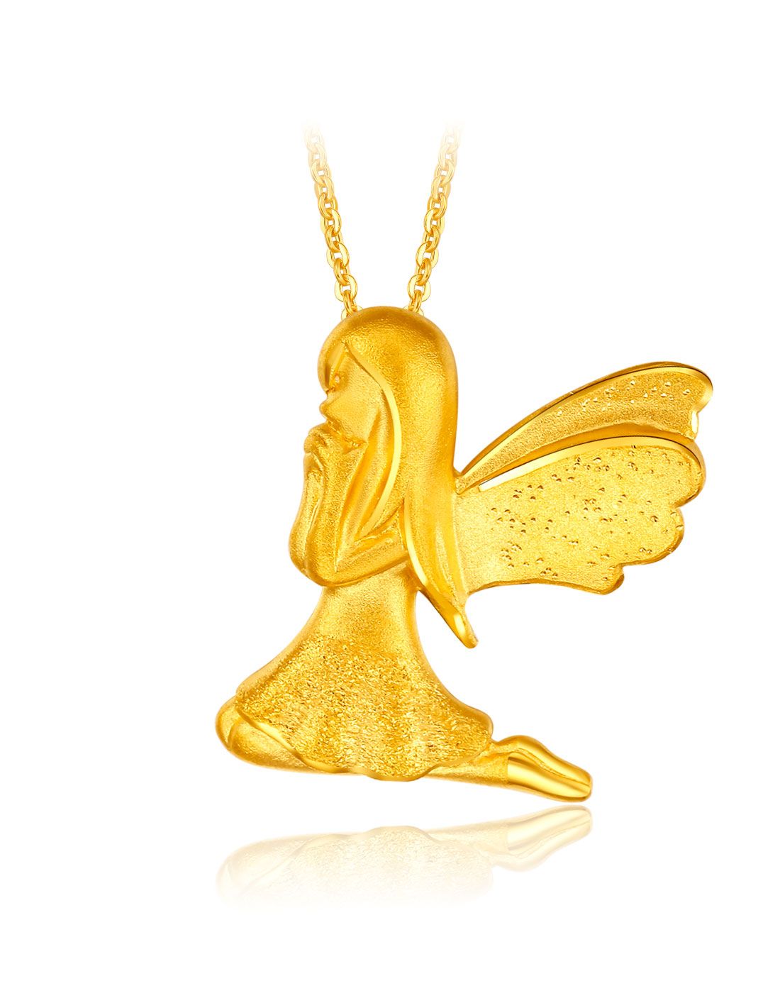 天使迷踪祈祷天使黄金吊坠(计价)约2.96g