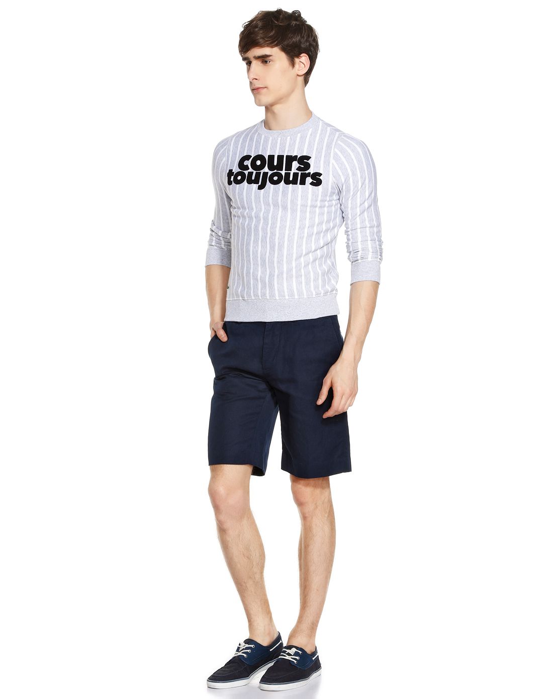 鳄鱼lacoste灰/白色简约竖纹长袖卫衣sh1376mtgi2_唯品会