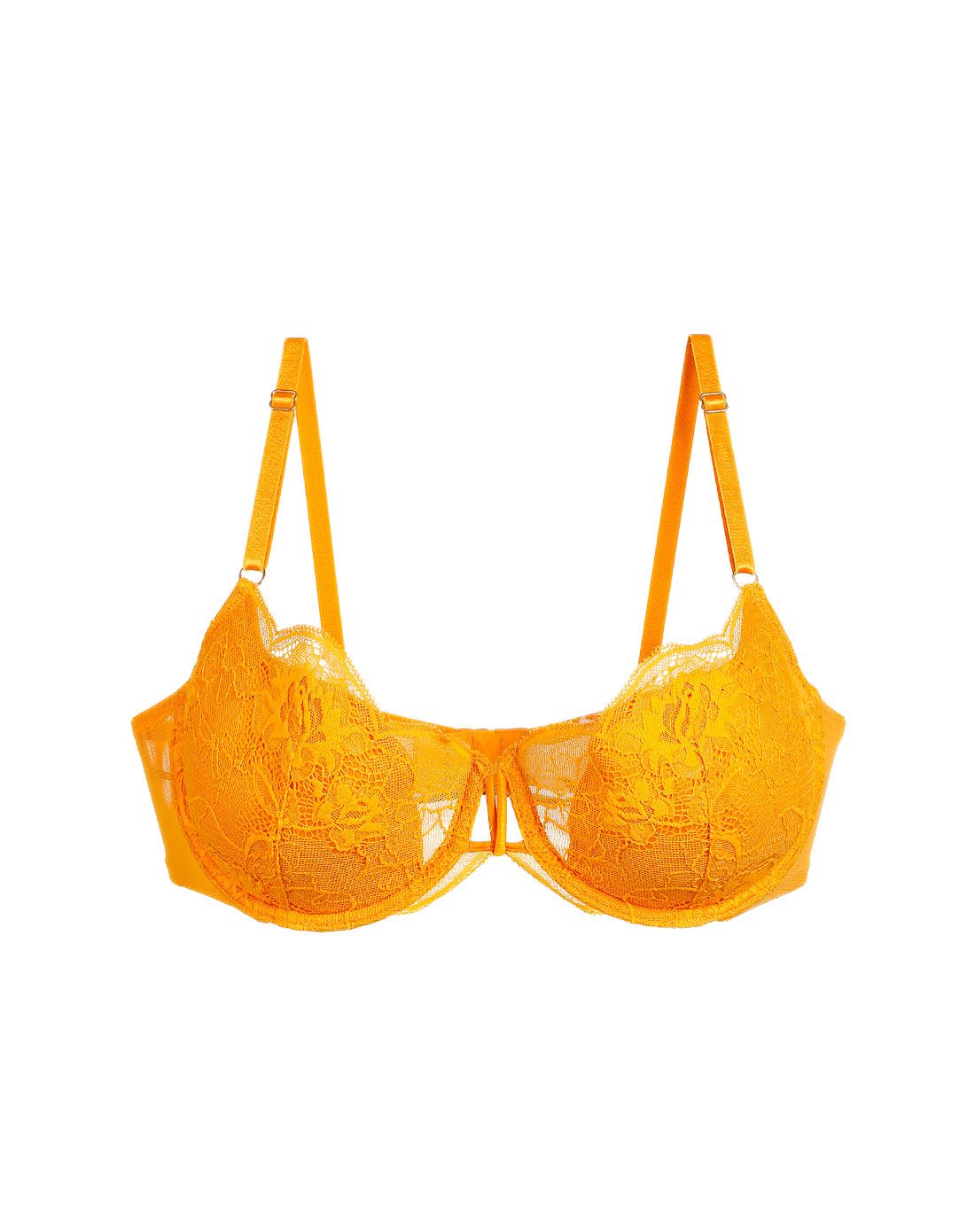 victorias secret女士内衣专场橙色蕾丝时尚3/4薄杯文胸wdly10111