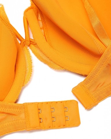 victorias secret女士内衣专场橙色蕾丝时尚3/4薄杯文胸wdly10111