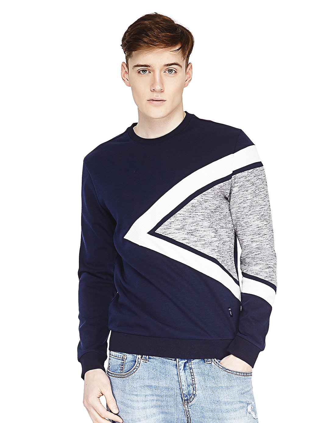 guess型格男装 2017春夏新品guess 男士时尚撞色条纹套头卫衣mh1k5400