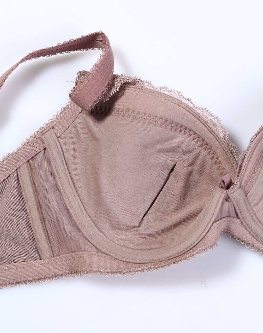 咖啡色甜美天使夹棉大胸3/4杯薄款文胸