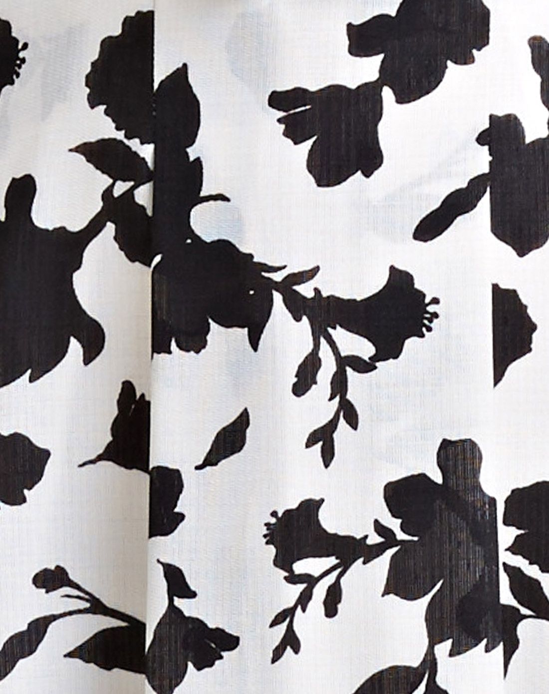 白底黑花色清新印花衬衫连衣裙