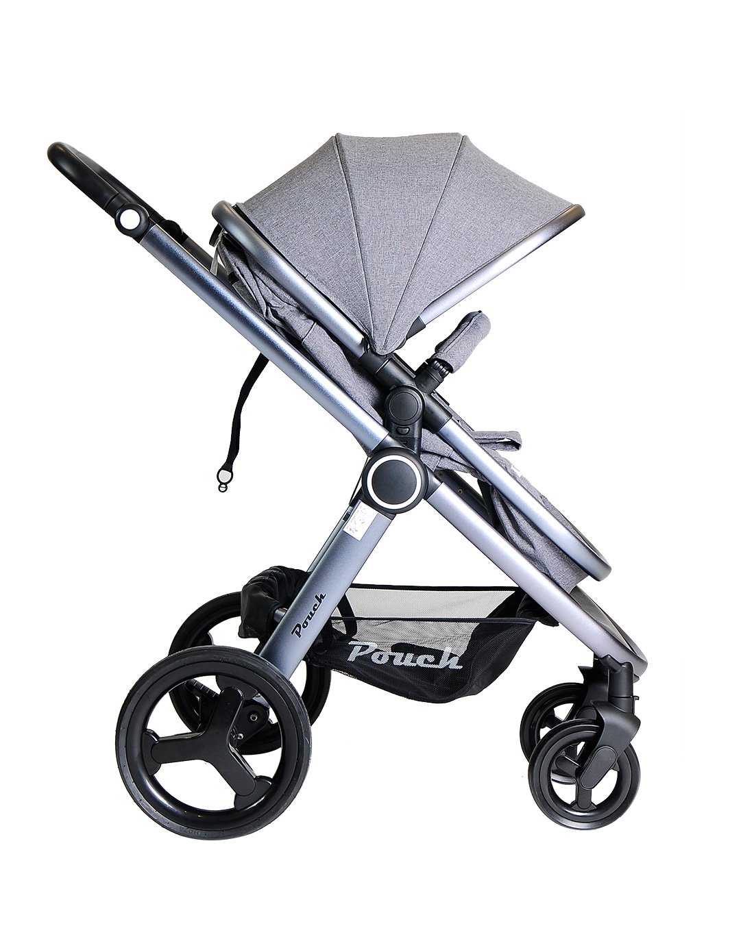 pouch婴儿高景观便携手推车折叠可坐可躺p70灰色