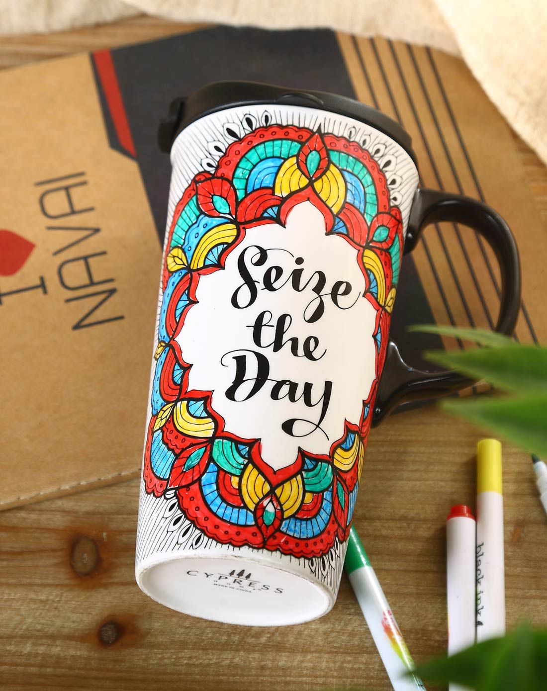 美式创意diy秘密花园涂色魔法杯礼盒装500ml-送四色彩笔