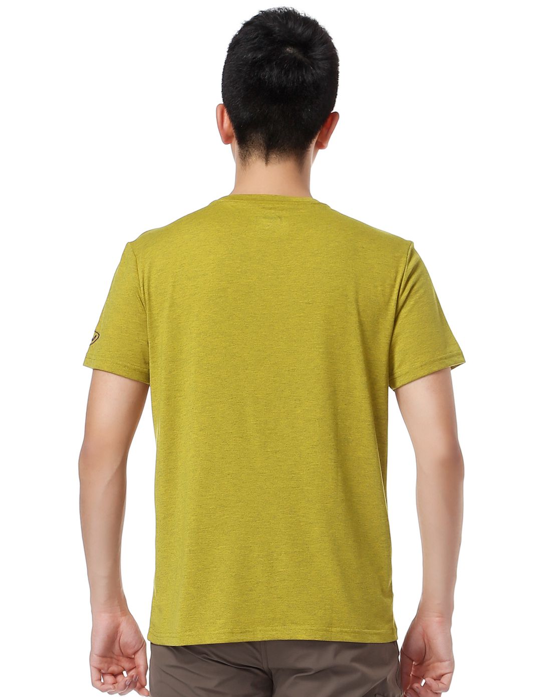 舒适抑菌 男款橄榄黄绿色短袖t恤