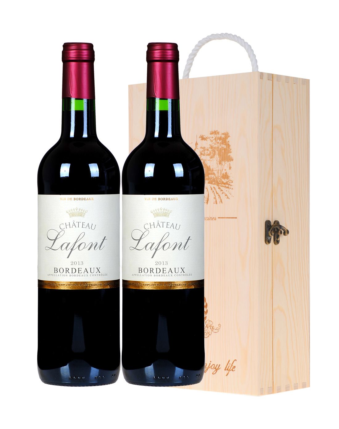 拉芳城堡干红葡萄酒双支木盒装