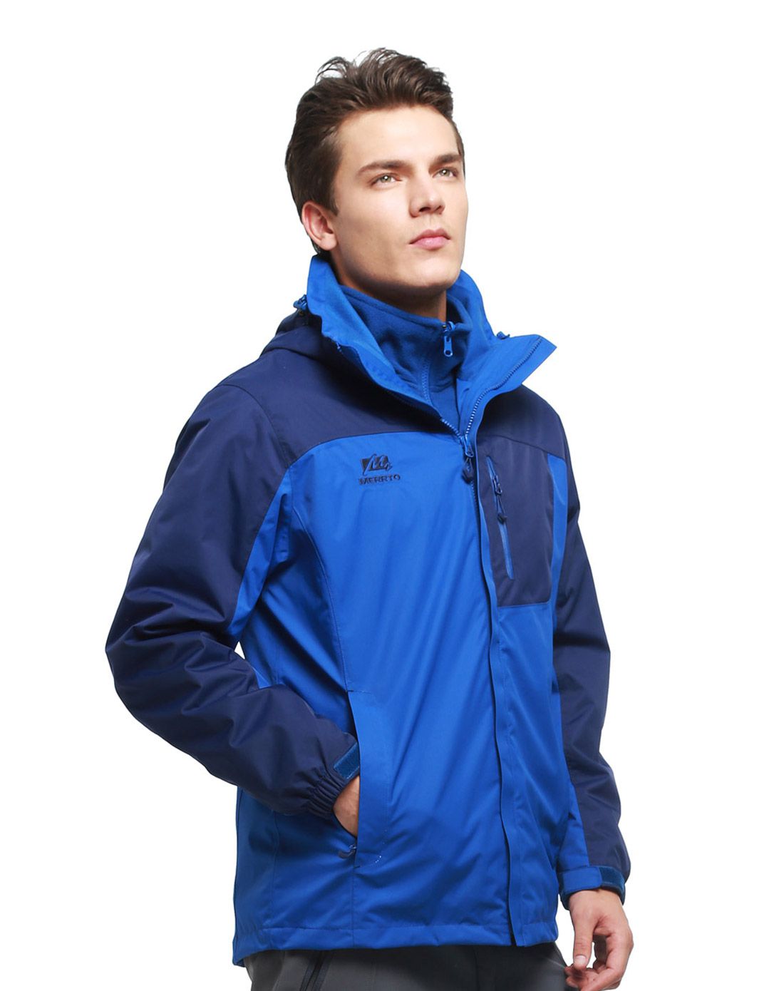 男款宝蓝/深蓝色舒适防水冲锋衣