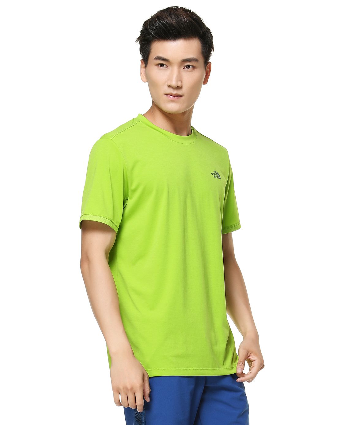 吸湿排汗 男款绿色短袖棉t 舒适宽松剪裁