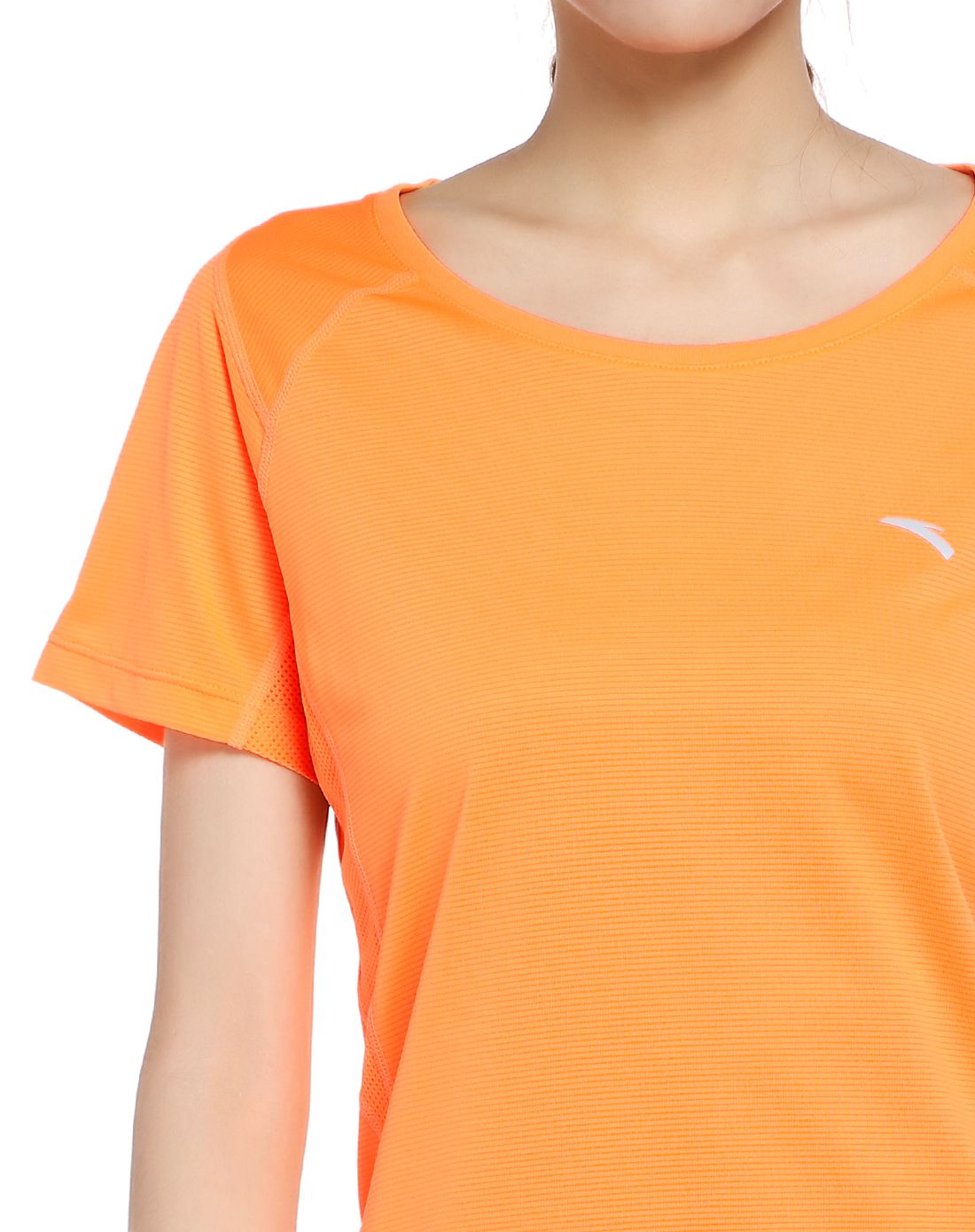 轻薄快干 女款荧光橙色短袖运动t恤 跑步系列