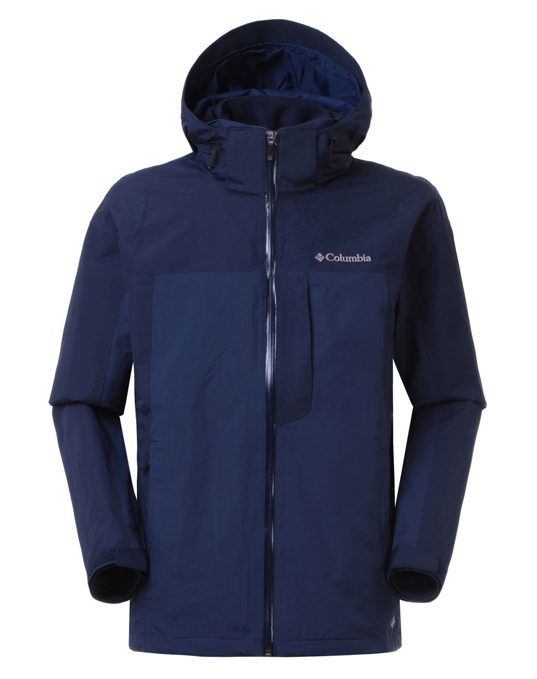 防水透气男款冲锋衣深蓝色