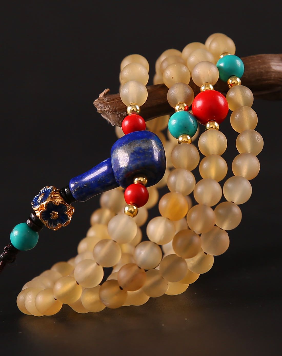 纯天然羚羊角佛珠6mm念珠手链