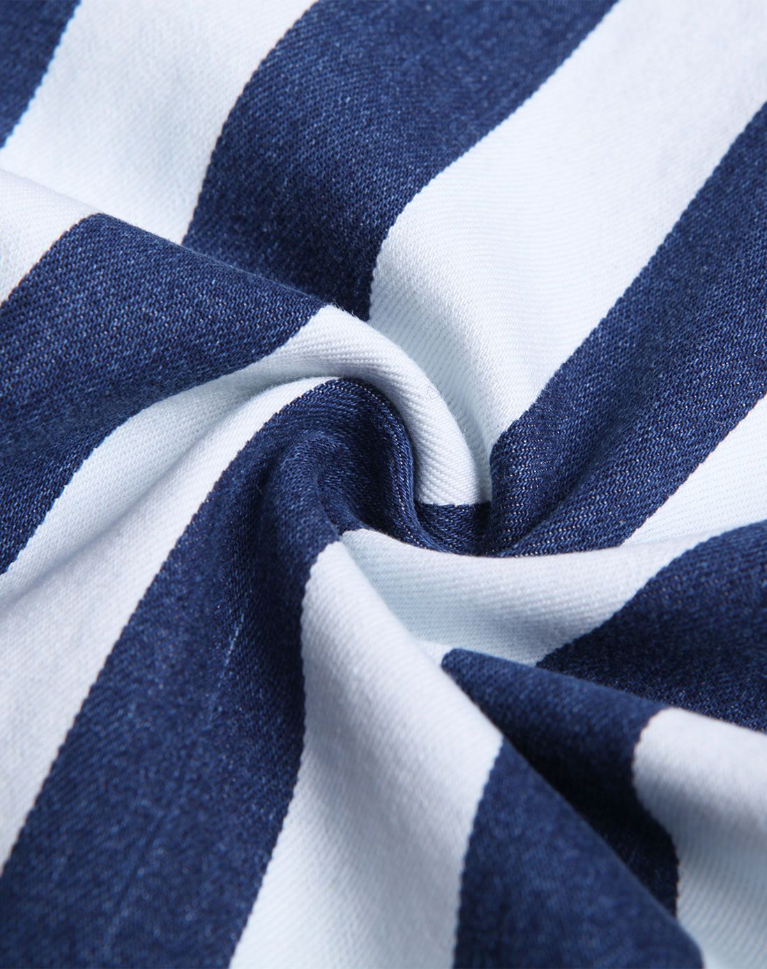 深蓝底白条高腰宽条阔脚裤