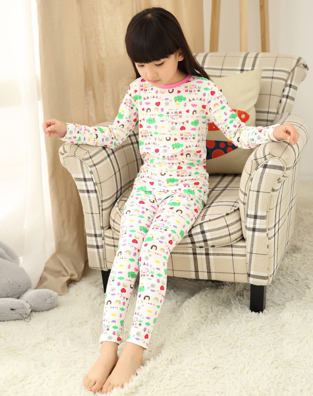 女童莱卡家居内衣套装