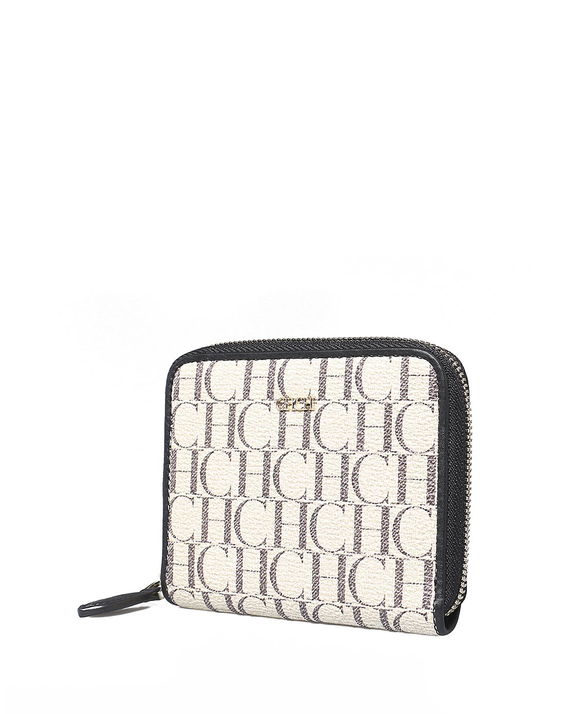 女士黑色牛皮革配pvc钱包