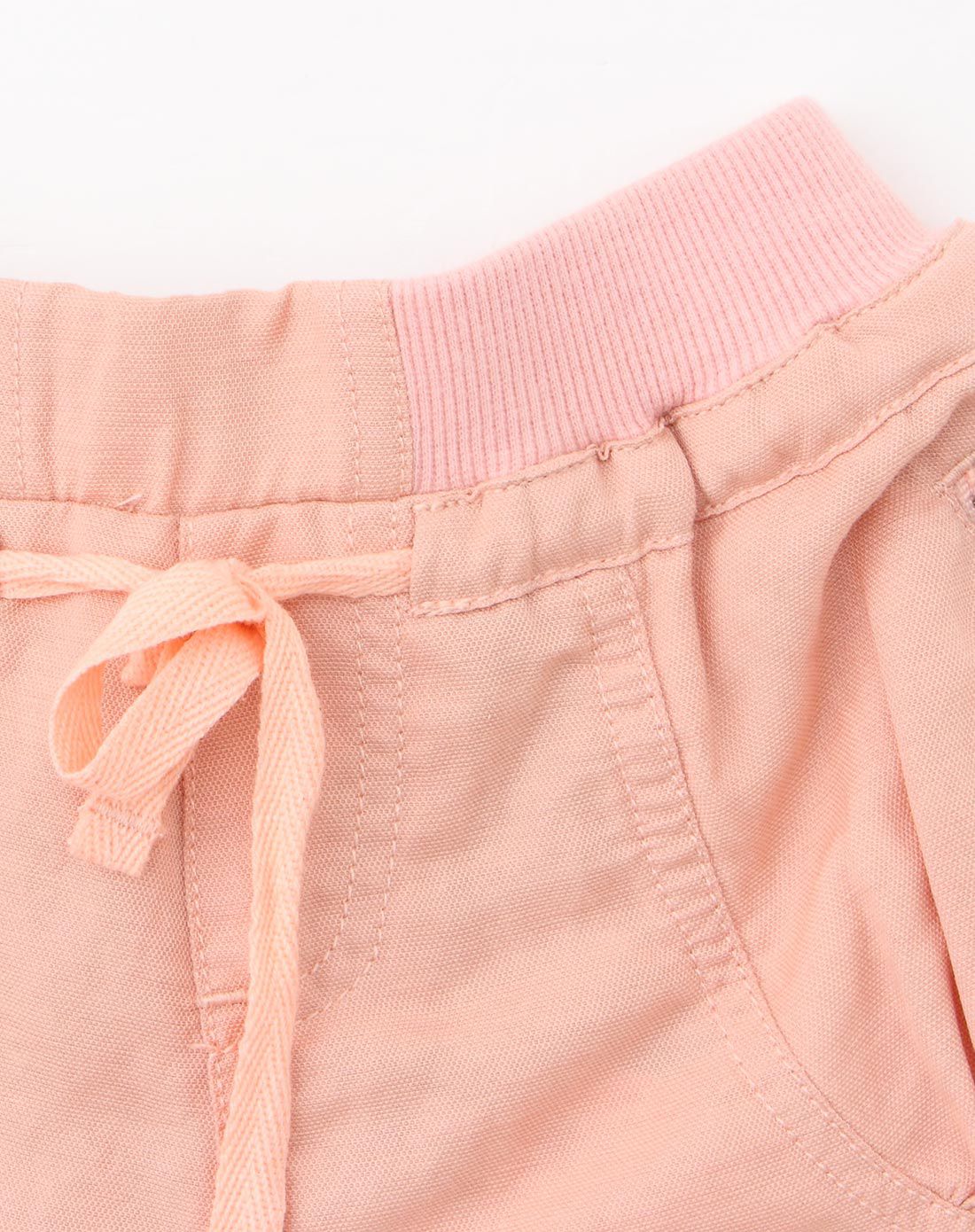 女童浅桃粉色休闲短裤