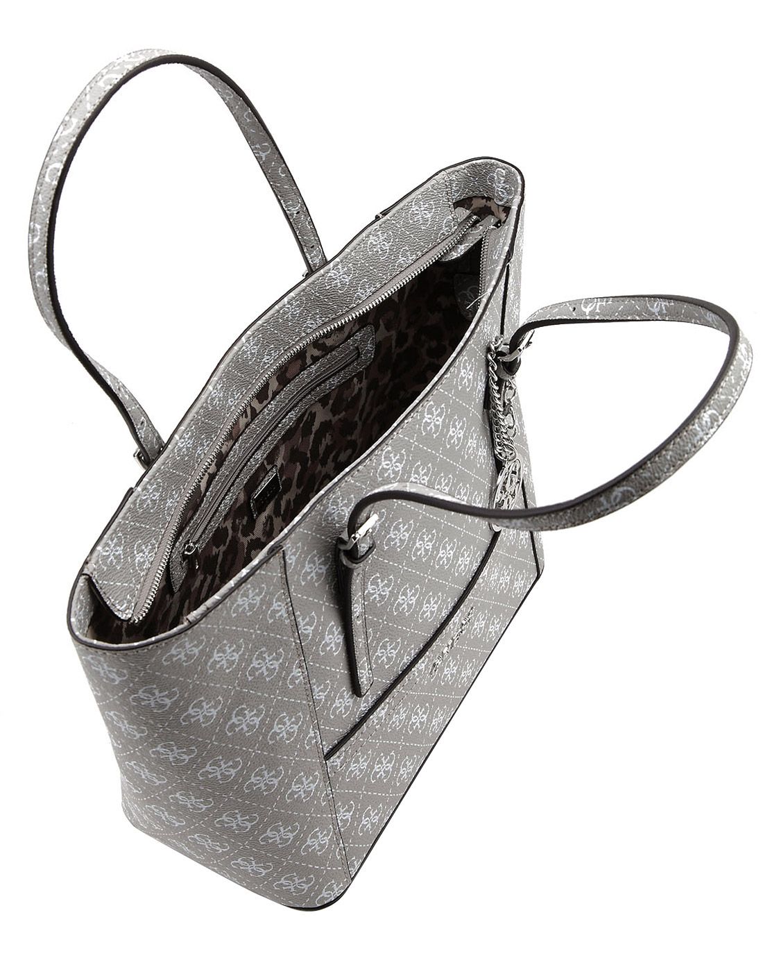 > guess女士浅灰色印花单肩包