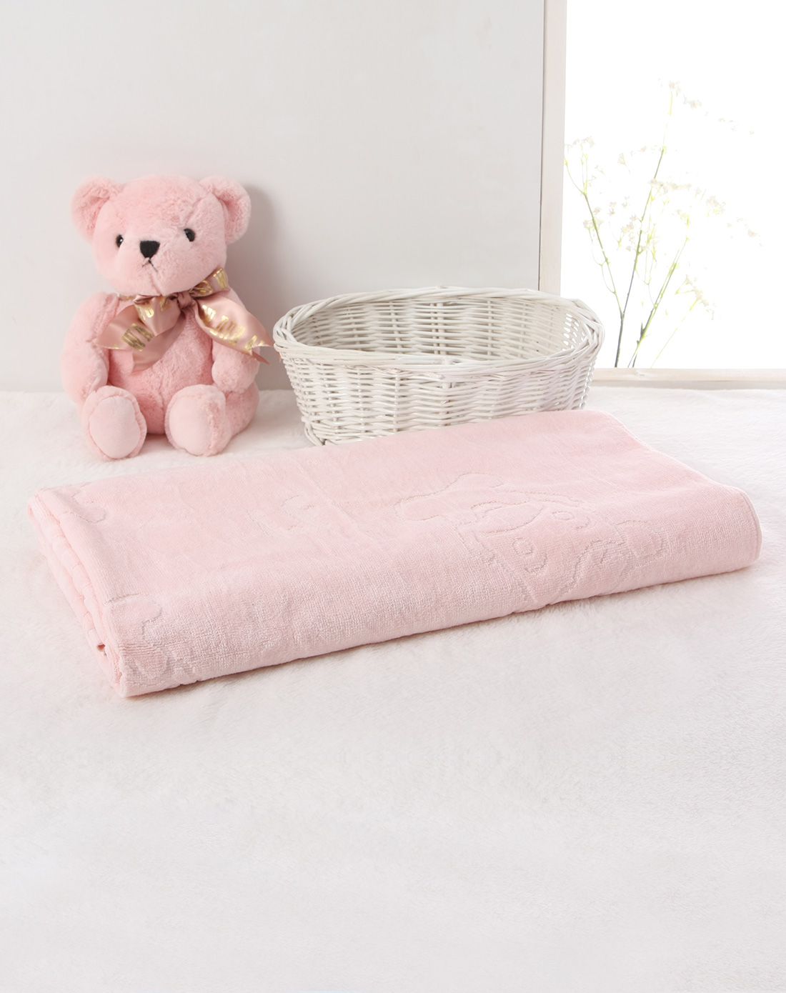 婴儿浅粉纯棉毛巾被(i.f马)