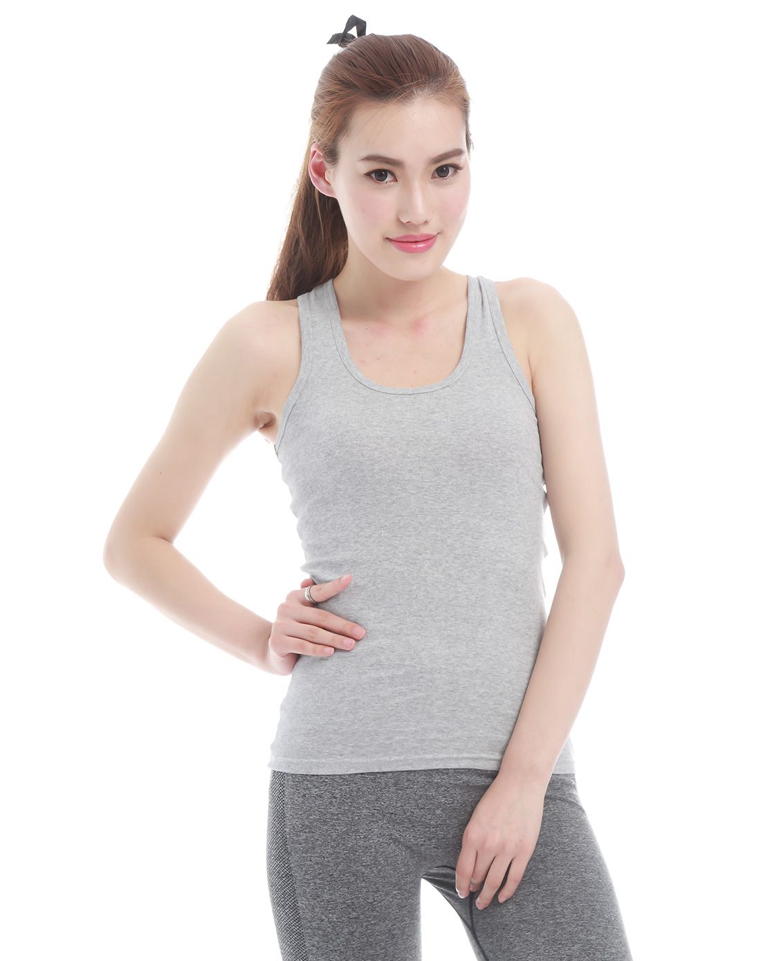 女士黑 灰混色纯棉背心(两件装)