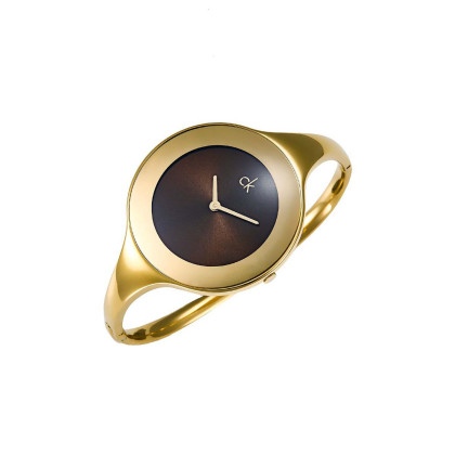 ck手表女士mirror系列无刻度圆形表盘细钢带手镯型石英手表