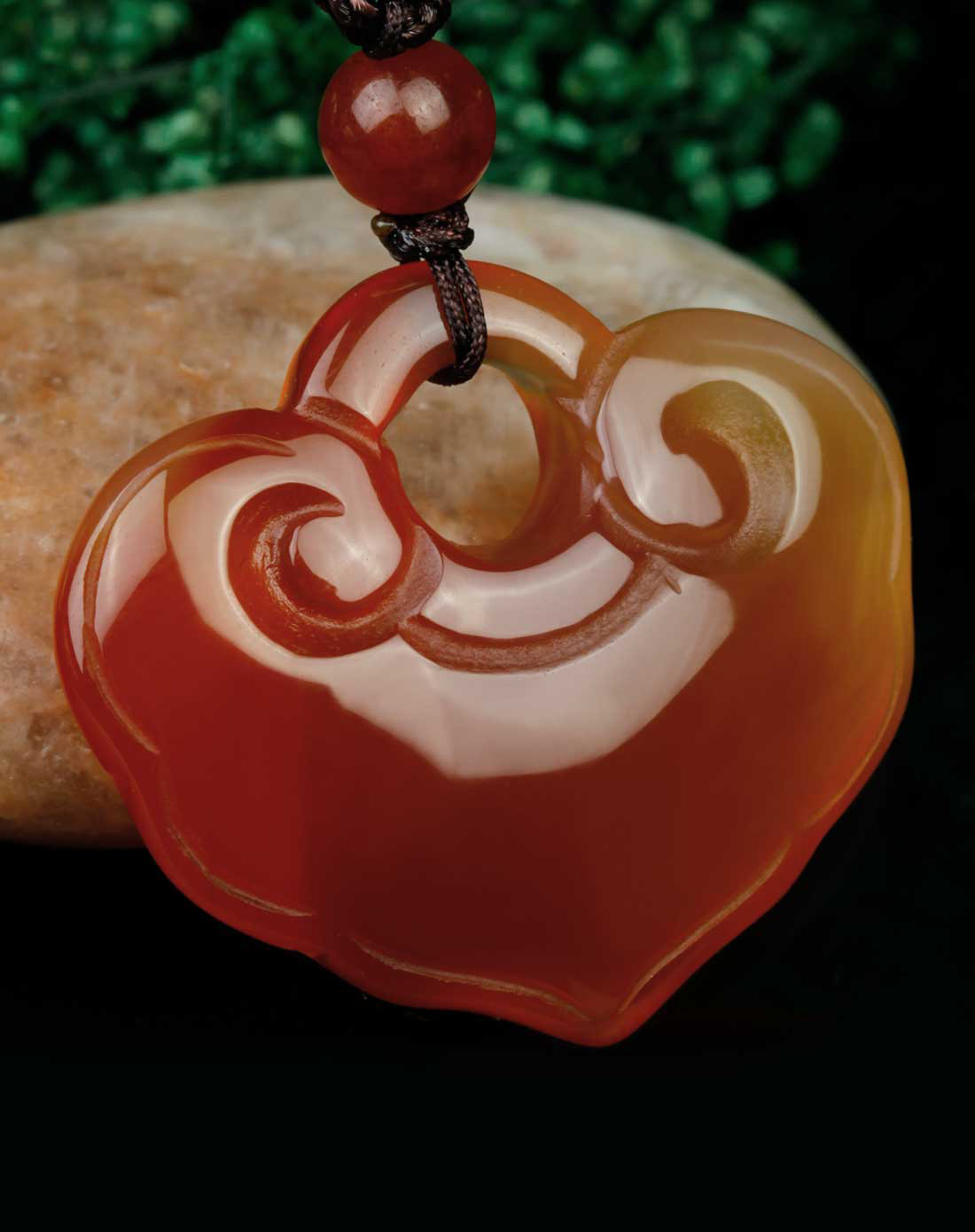 世玺仁合 纯天然玉髓玛瑙如意钱包吊坠