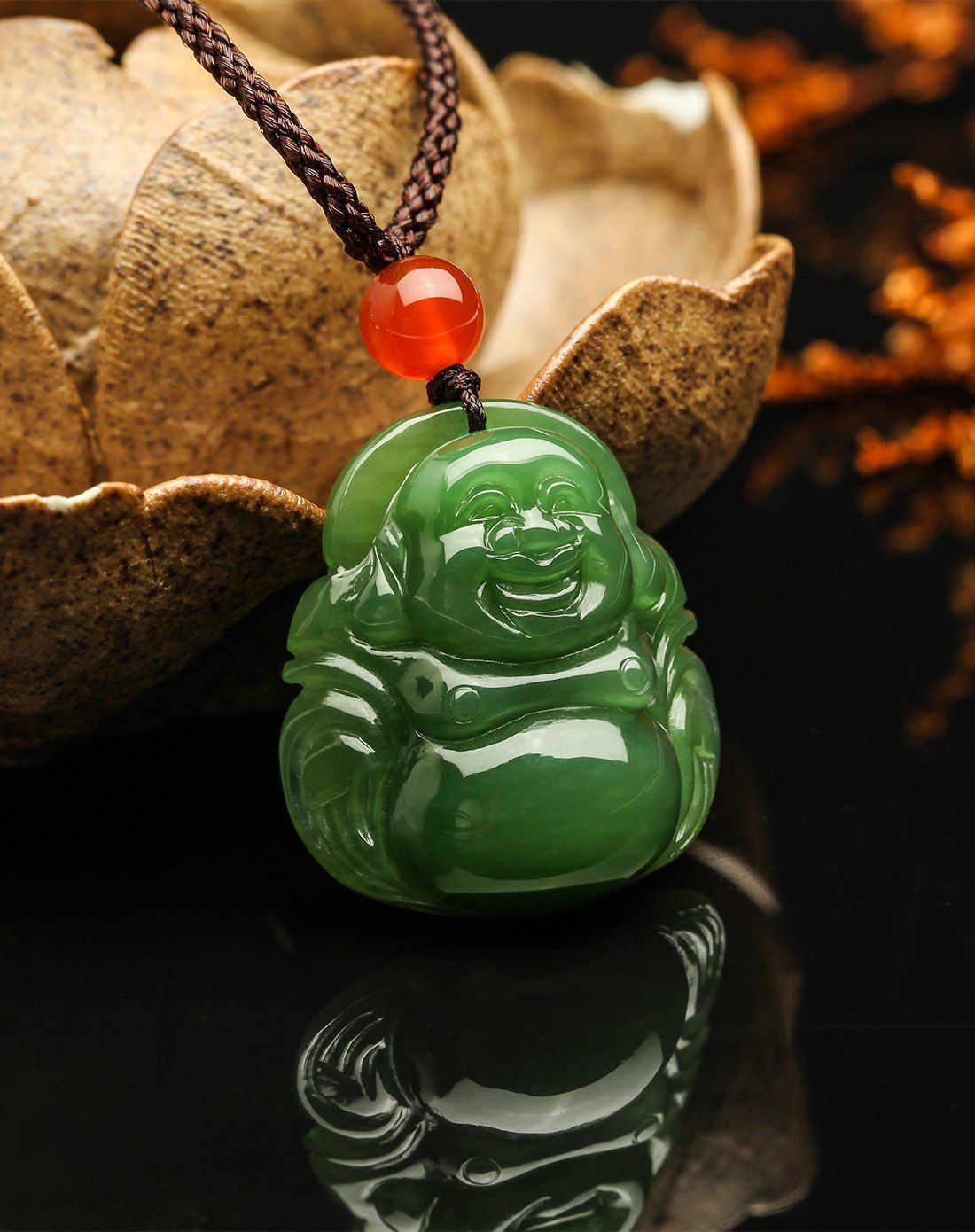 东方翡翠珠宝专场油润菠菜绿佛公天然无黑点碧玉挂件(附鉴定证书)df