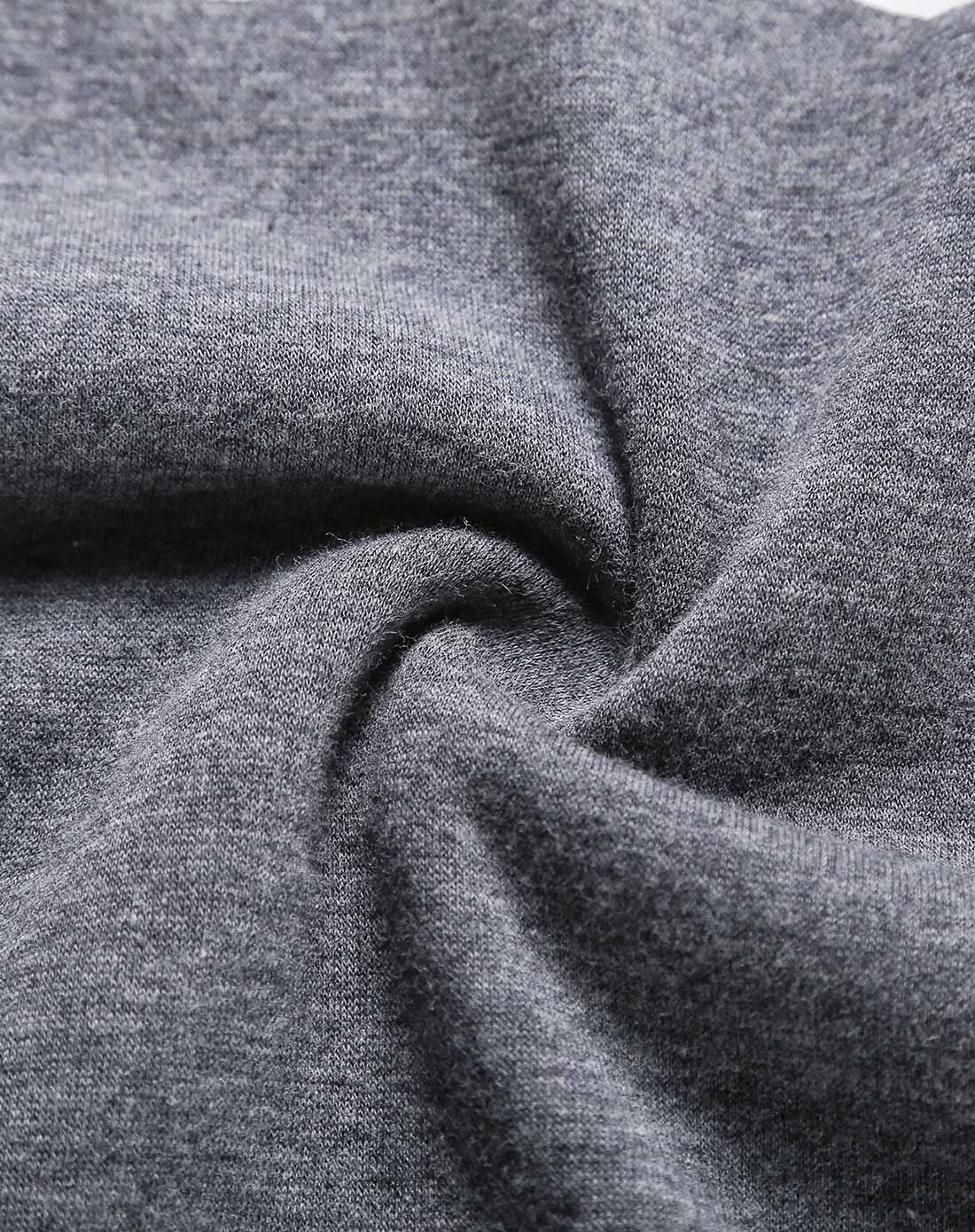 时尚运动 男士深麻灰休闲加厚三件套装 舒适温暖