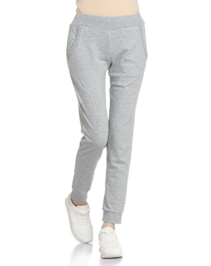 棉质透气 女款浅花灰色针织运动长裤 综训系列