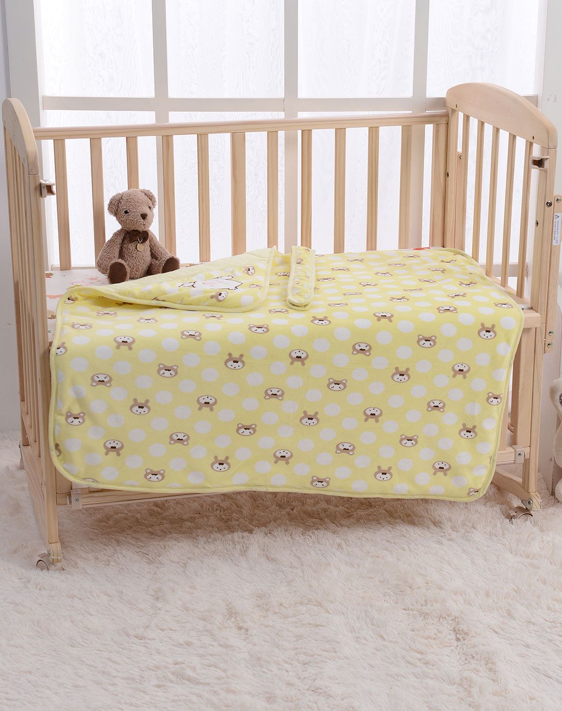 little grape母婴用品专场新生儿小白熊两用抱被(黄色)lg511002702