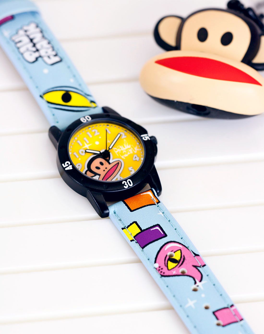 paul frank/大嘴猴卡通儿童手表黑色