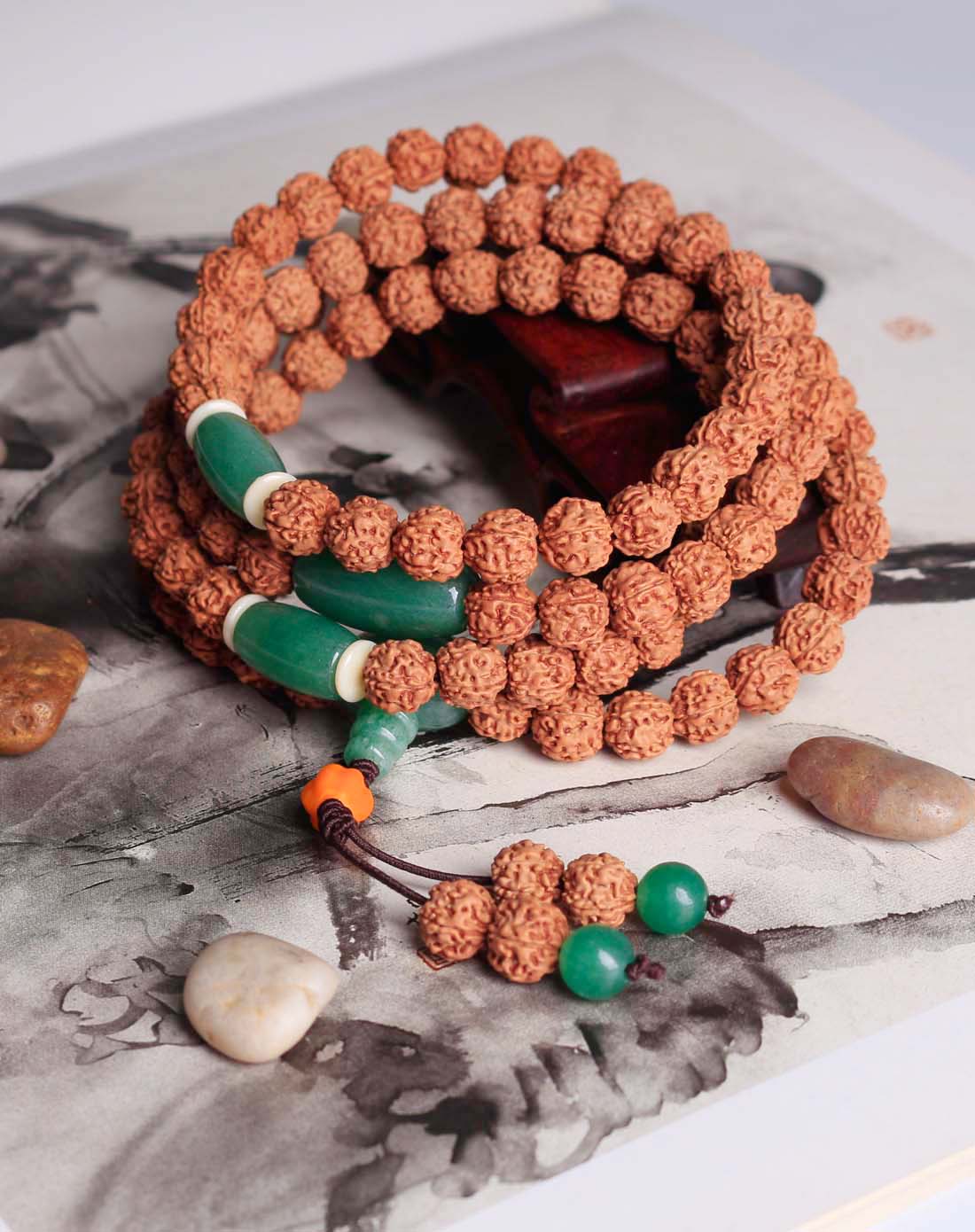 满肉五瓣金刚菩提手串/挂件 东陵玉隔珠10mm