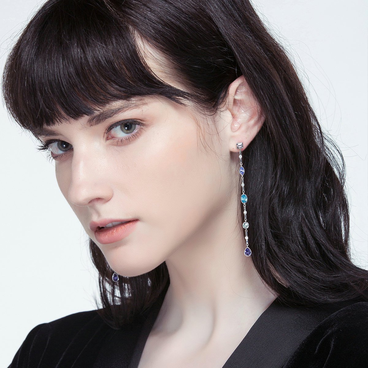 缘系列 水晶长耳坠