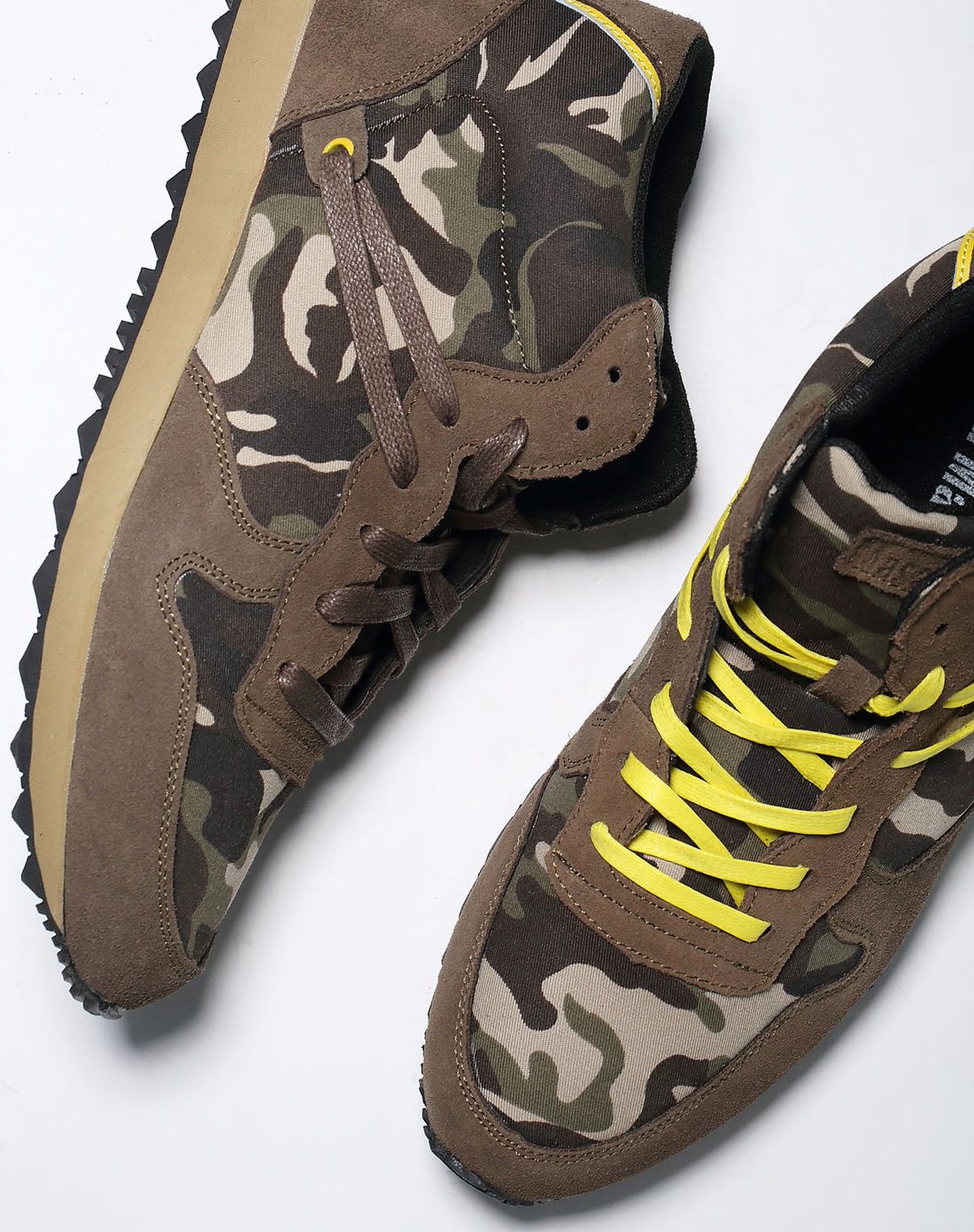 情人节特惠-玛萨玛索masa maso橄榄绿迷彩反绒牛皮透气运动休闲高帮鞋