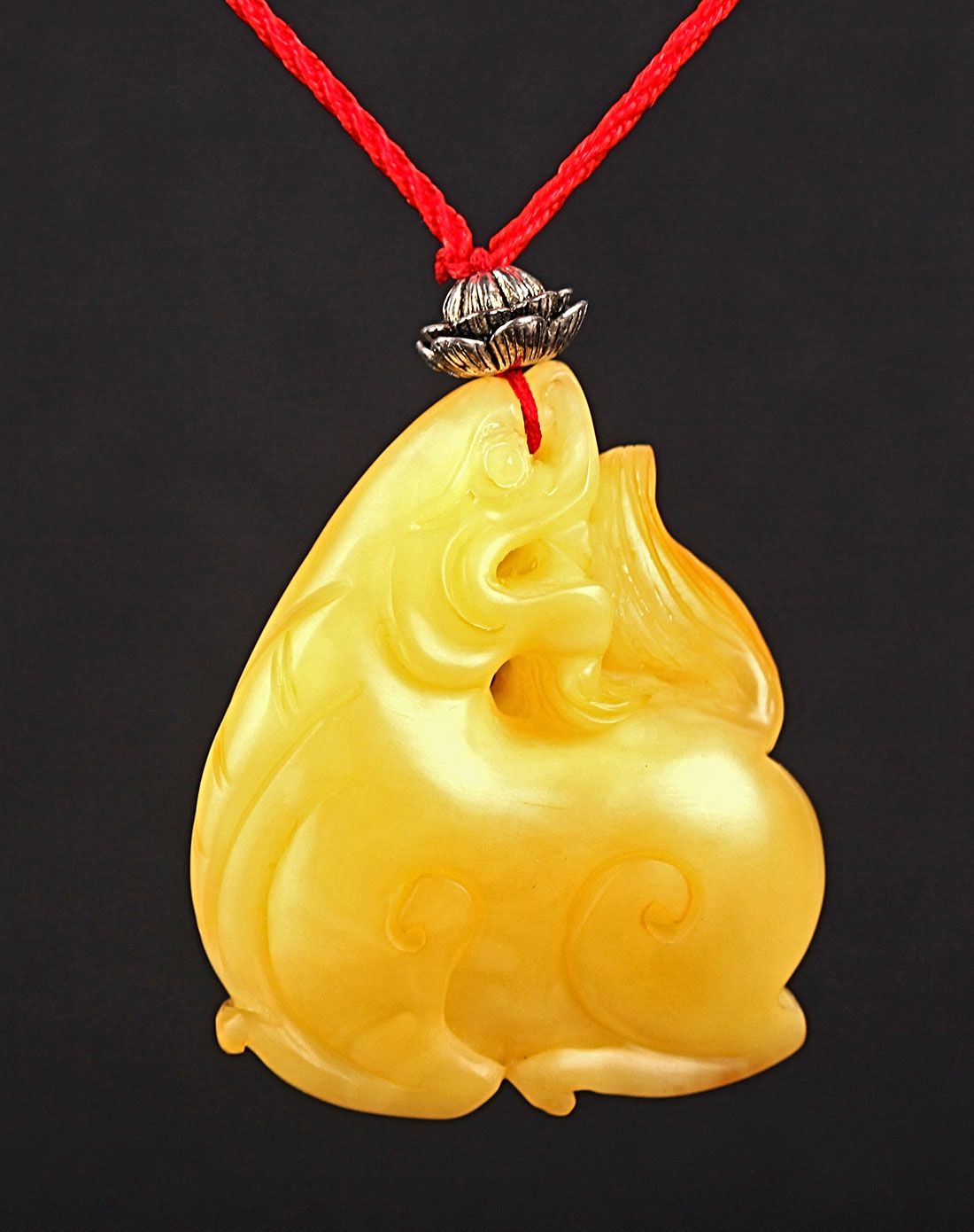 独家发售 极品 麒麟献福 天然琥珀老蜜蜡吊坠