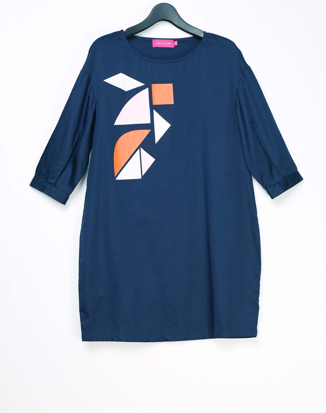 ugoccam藏青色休闲印花松身款连衣裙bxl008080_唯品会