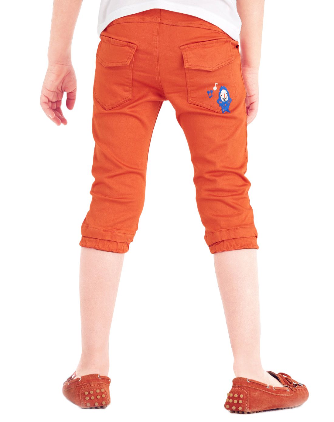 男童砖橙色梭织裤