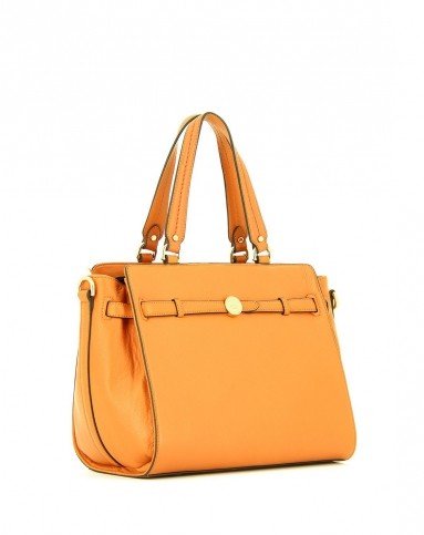 pourchetpourchet橙色牛皮优雅手提包75095 orange_唯品会