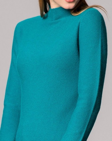 女士深豆绿色小立领造型套衫