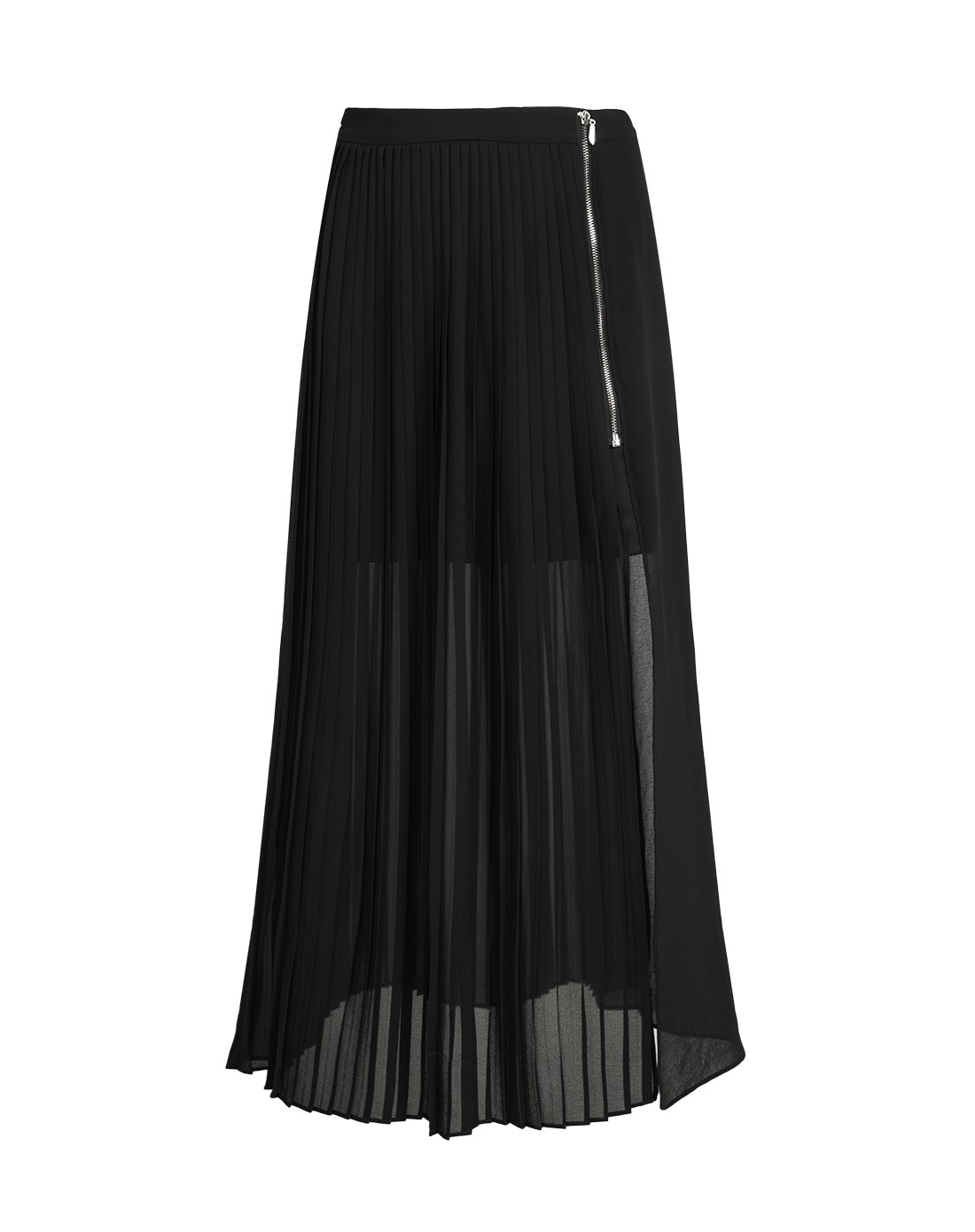 黑色宽松雪纺半身裙