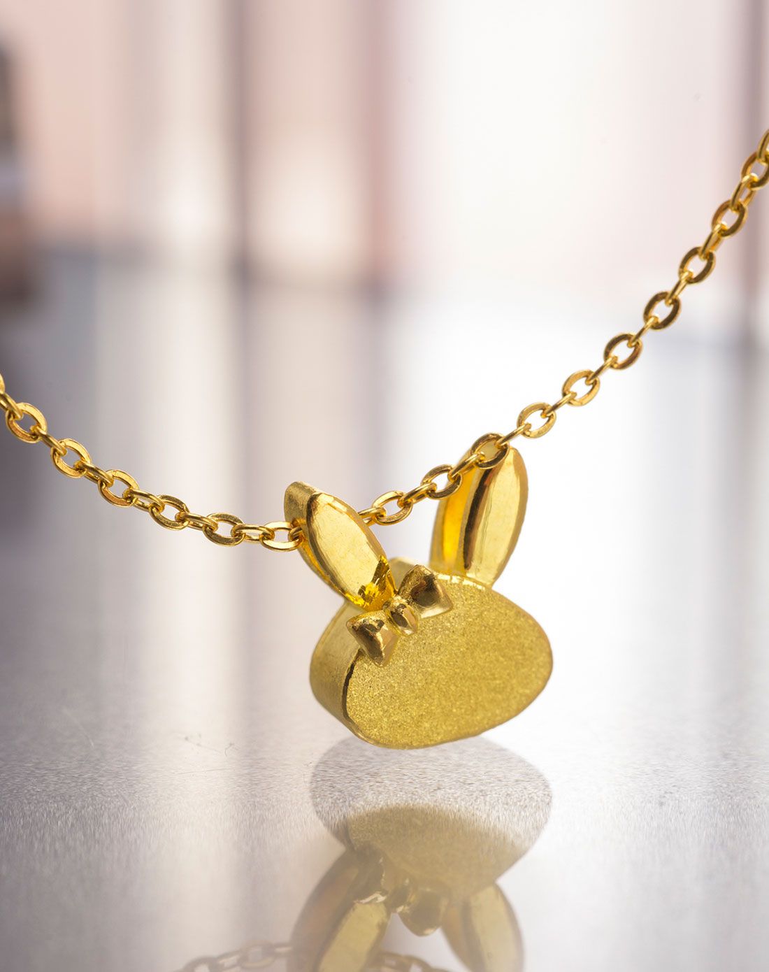 潮宏基chj珠宝专场潮宏基 萌兔 足金坠链-计价约4.