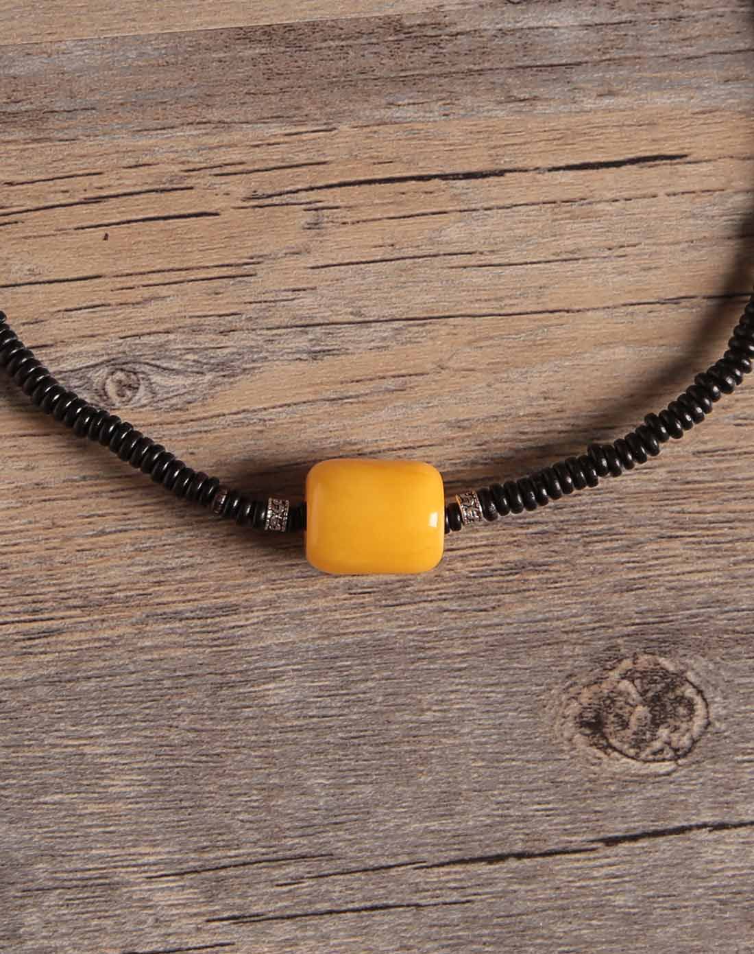 白玛曲珍 天然老蜜蜡藏式桶珠吊坠(有配绳附证书)