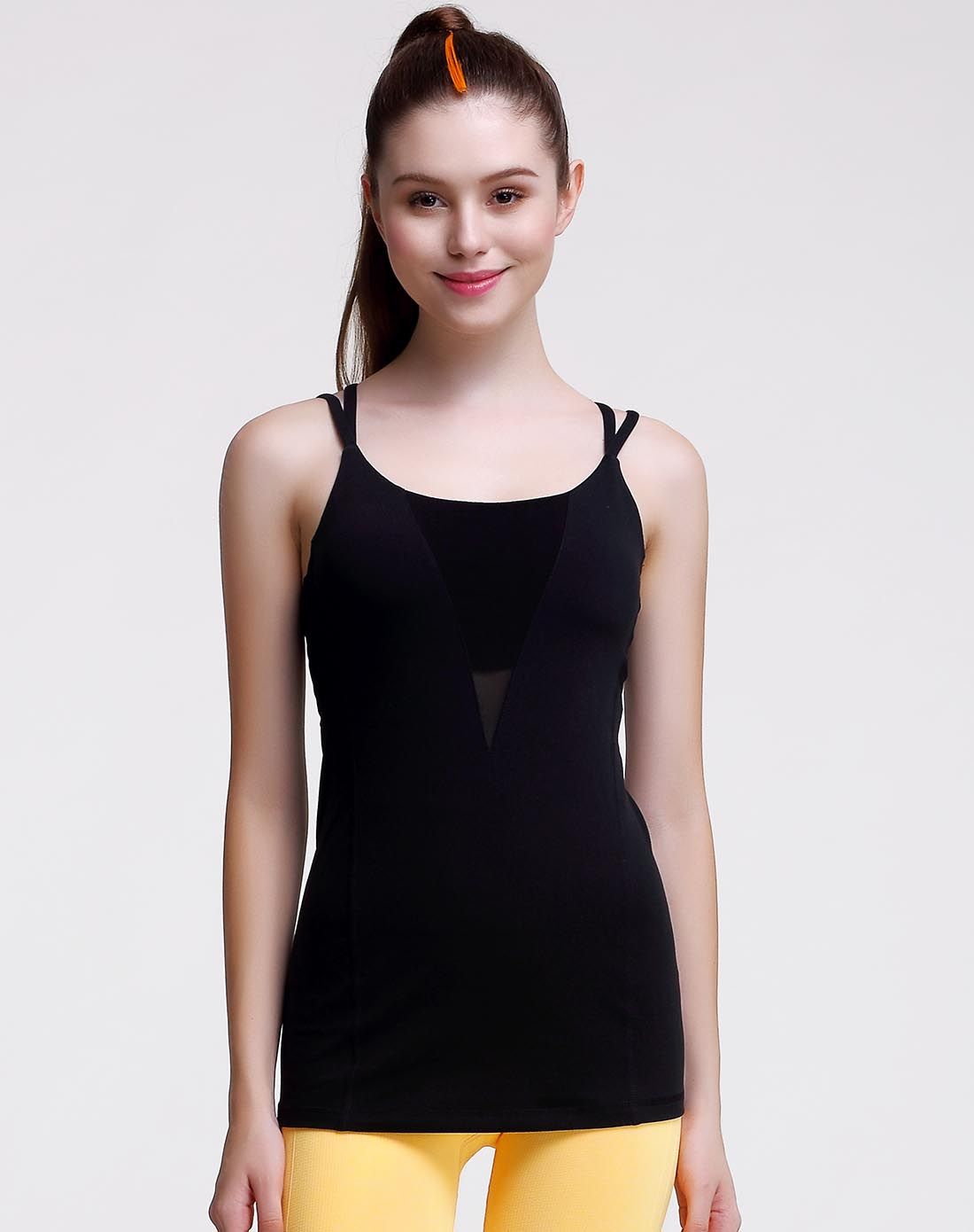 弹力透气 女款黑色瑜伽背心 经典百搭