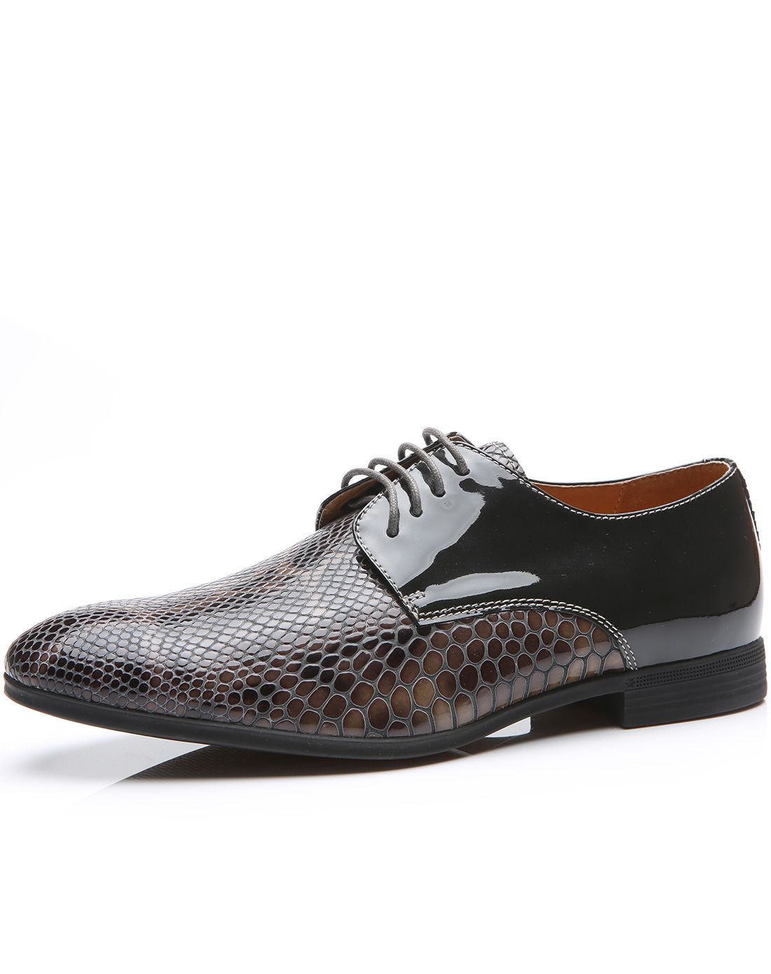 男士漆皮系带牛皮皮鞋