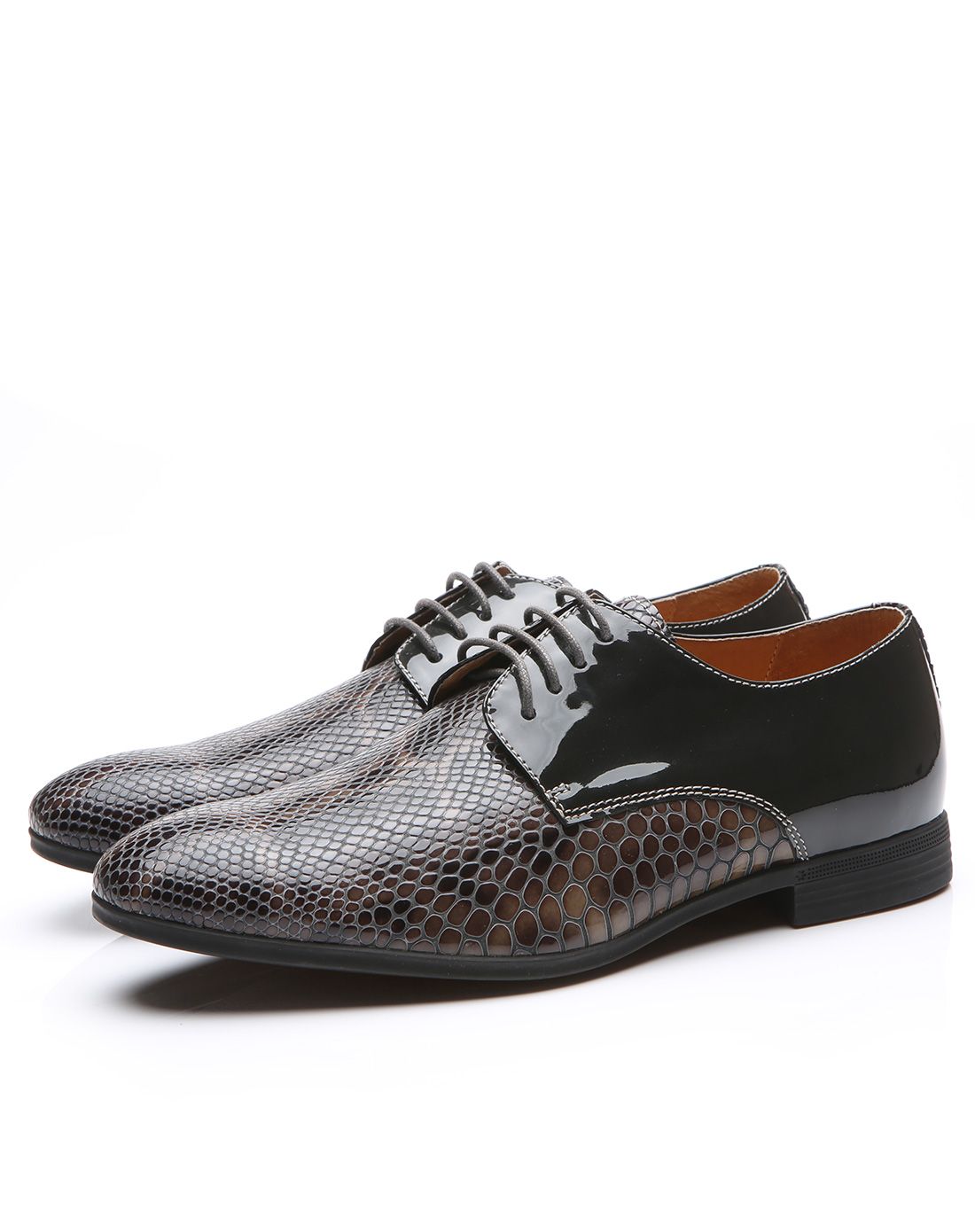 男士漆皮系带牛皮皮鞋