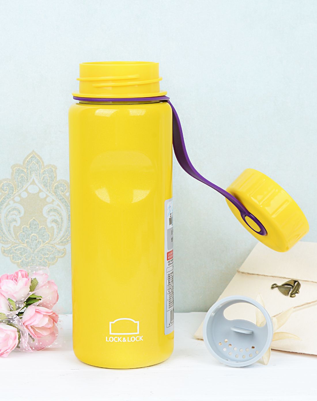 (定价问题)乐扣乐扣炫彩创意便携不锈钢单层水杯 黄色550ml